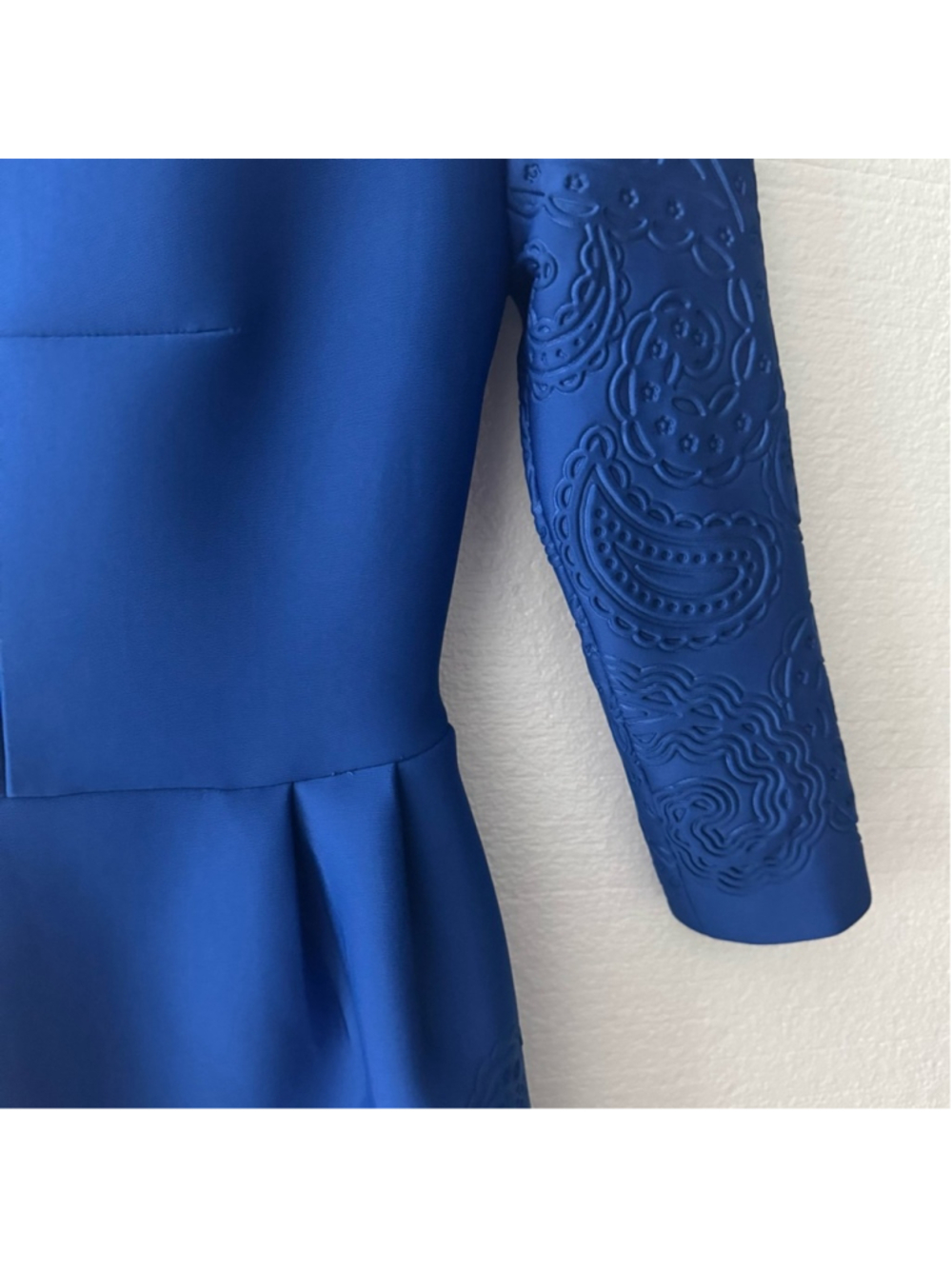 MaxMara Cobalt Blue Long Sleeve Mini Cocktail Dress size Medium - Picture 3 of 10